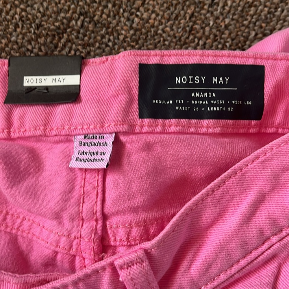 Noisy May Pink Straight Leg Jeans - Picture 4 of 8